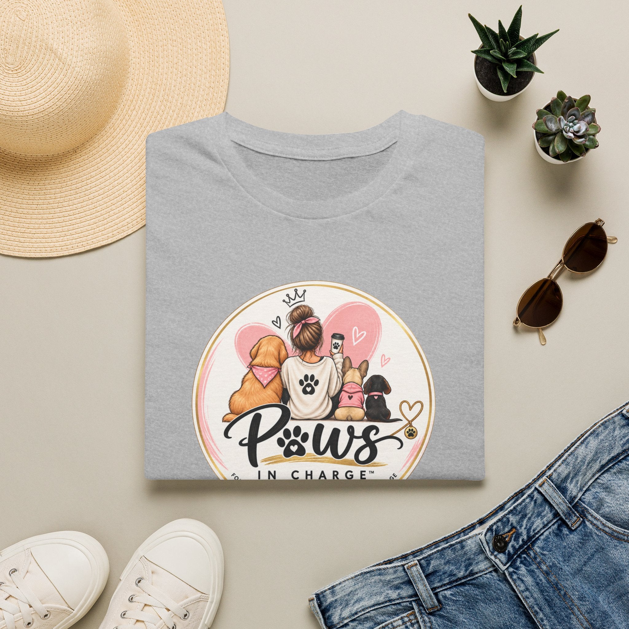 Paws In Charge T-Shirt – Dog & Cat Mom Graphic Tee