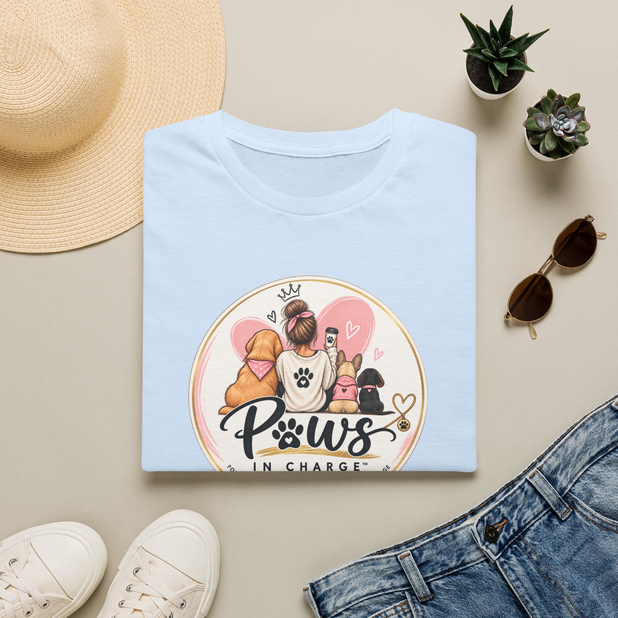 Paws In Charge T-Shirt – Dog & Cat Mom Graphic Tee