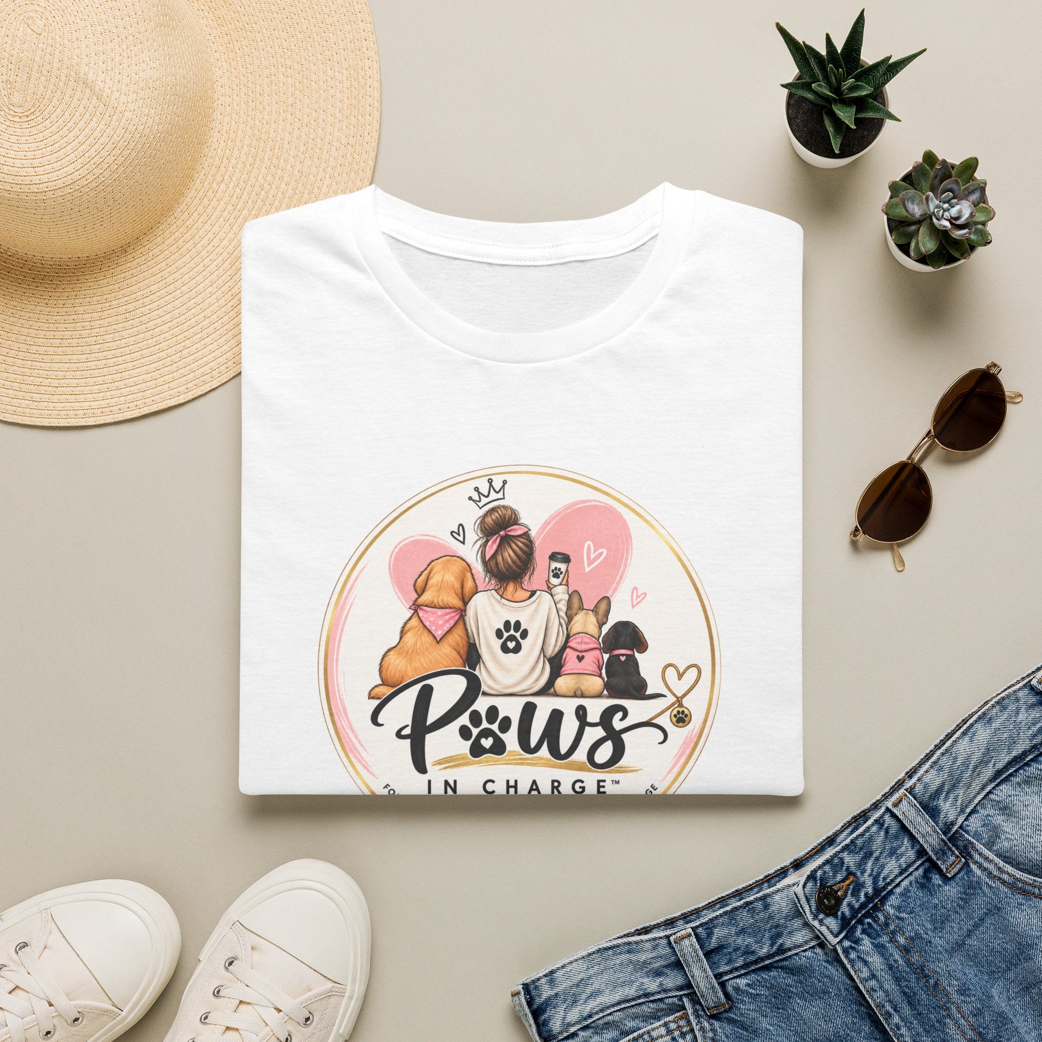 Paws In Charge T-Shirt – Dog & Cat Mom Graphic Tee
