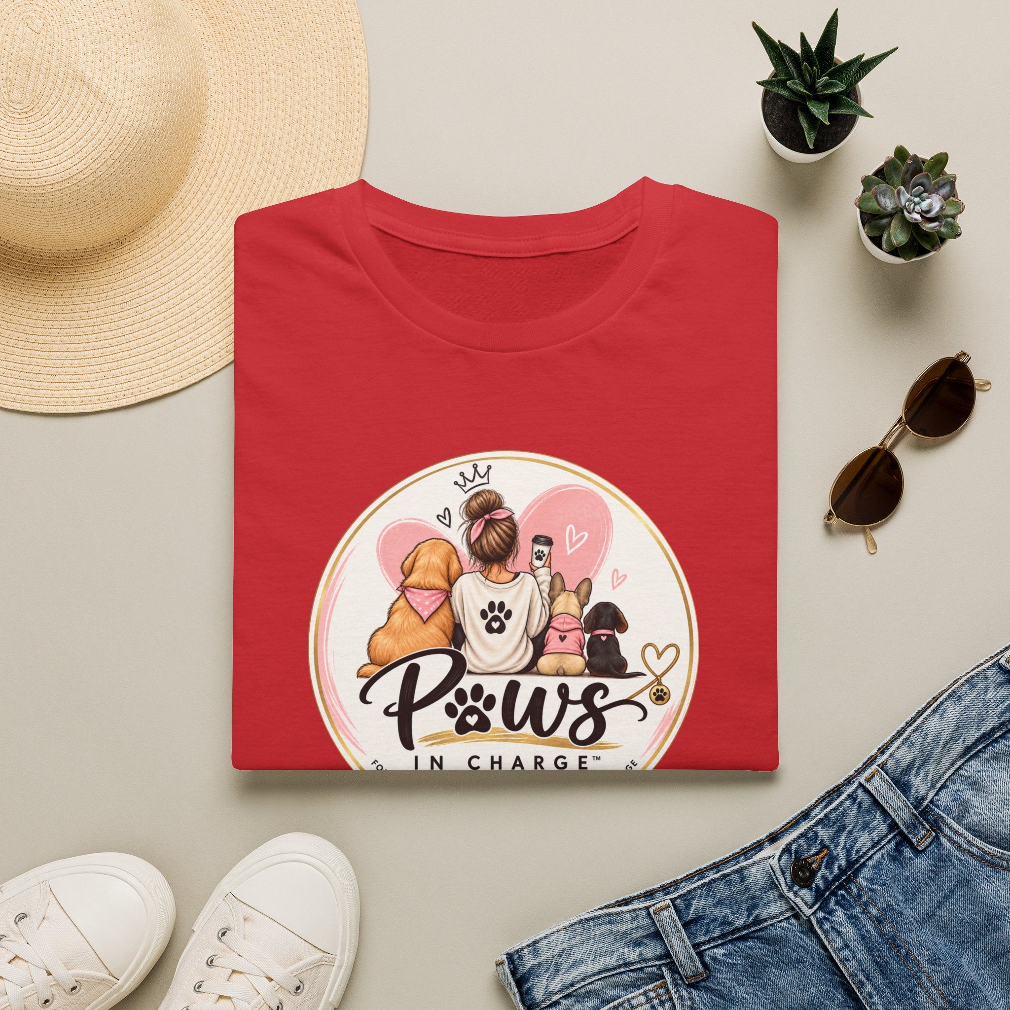 Paws In Charge T-Shirt – Dog & Cat Mom Graphic Tee
