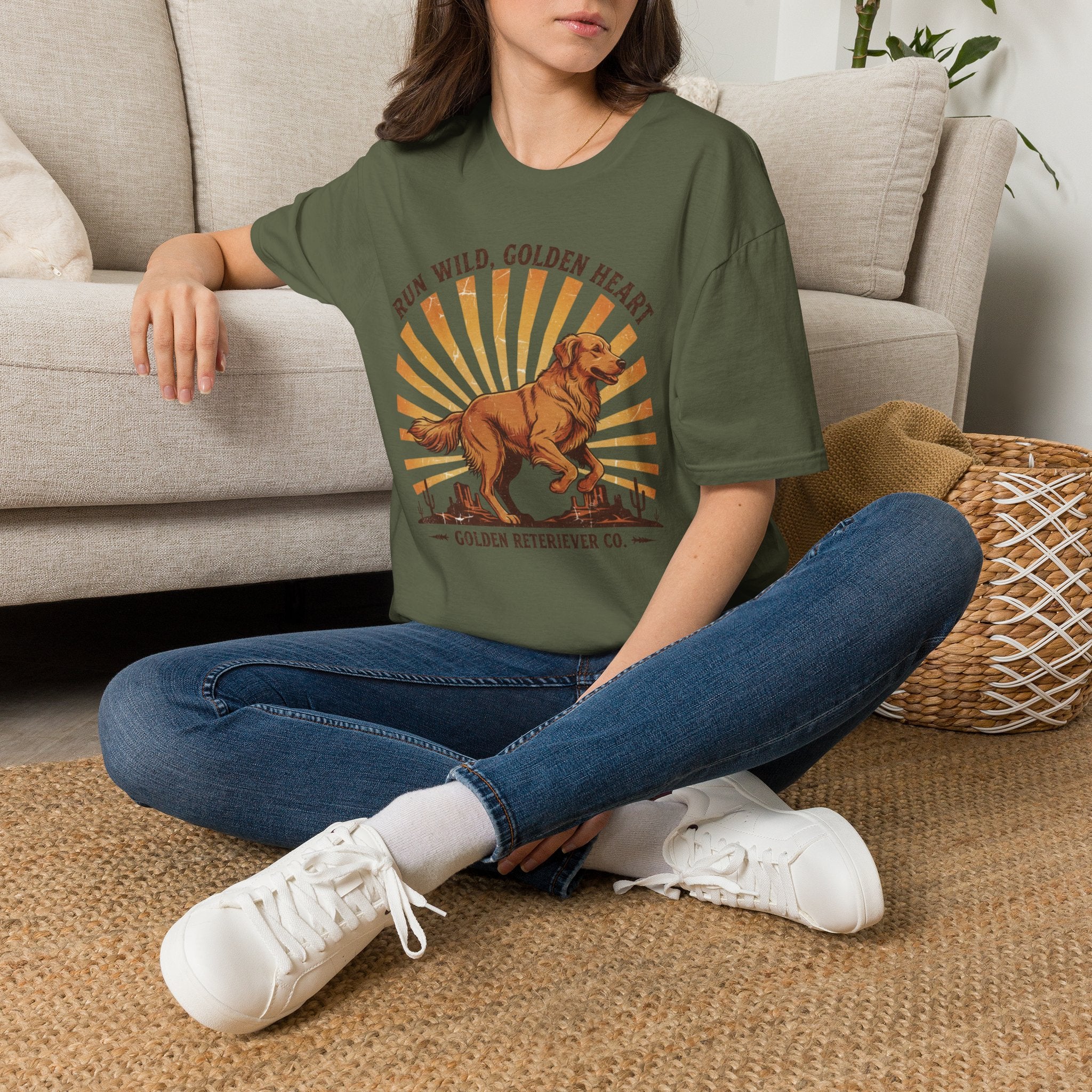 Run Wild Golden Heart T-Shirt — Golden Retriever Graphic Tee