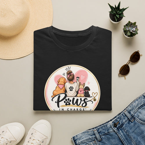 Paws In Charge T-Shirt – Dog & Cat Mom Graphic Tee