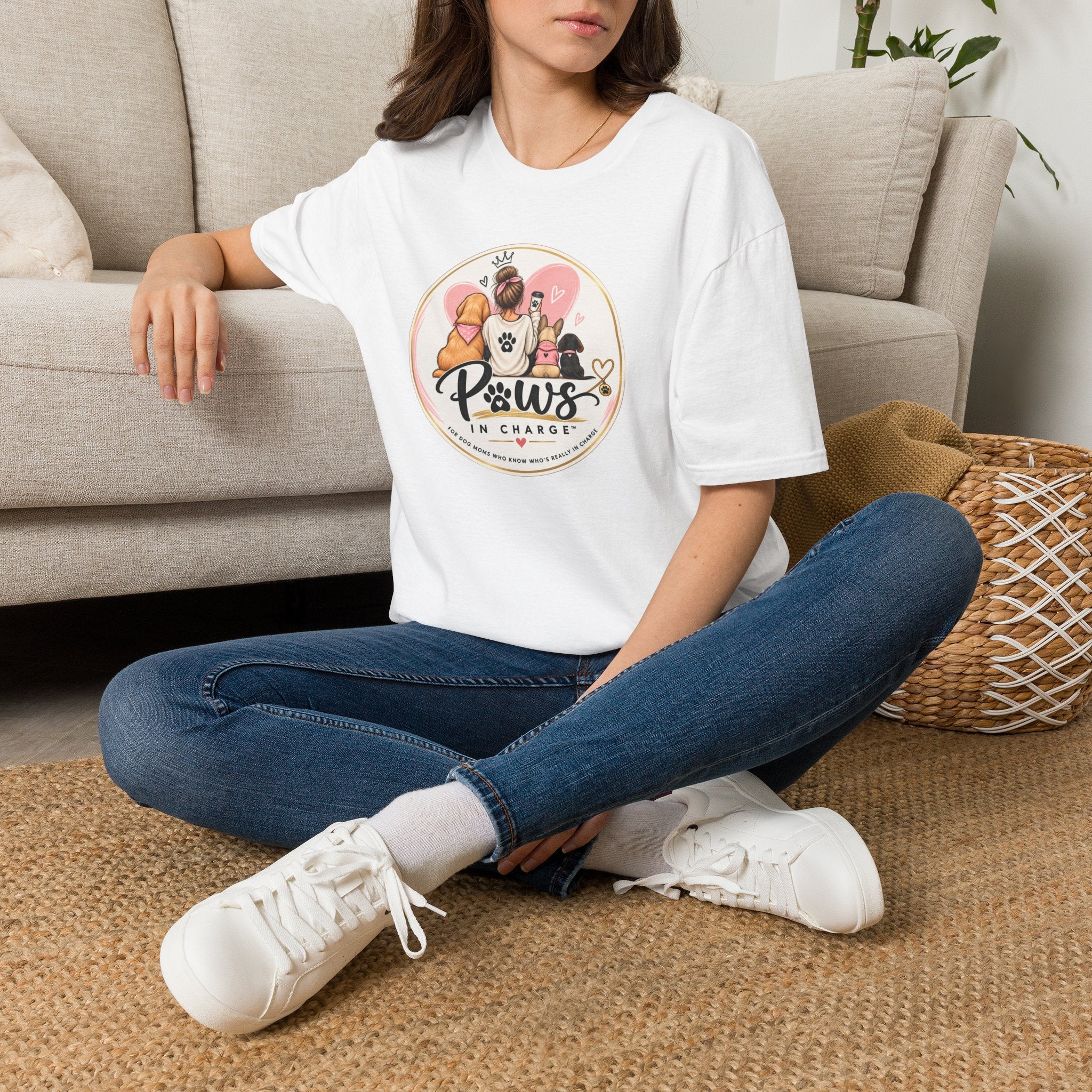 Paws In Charge T-Shirt – Dog & Cat Mom Graphic Tee