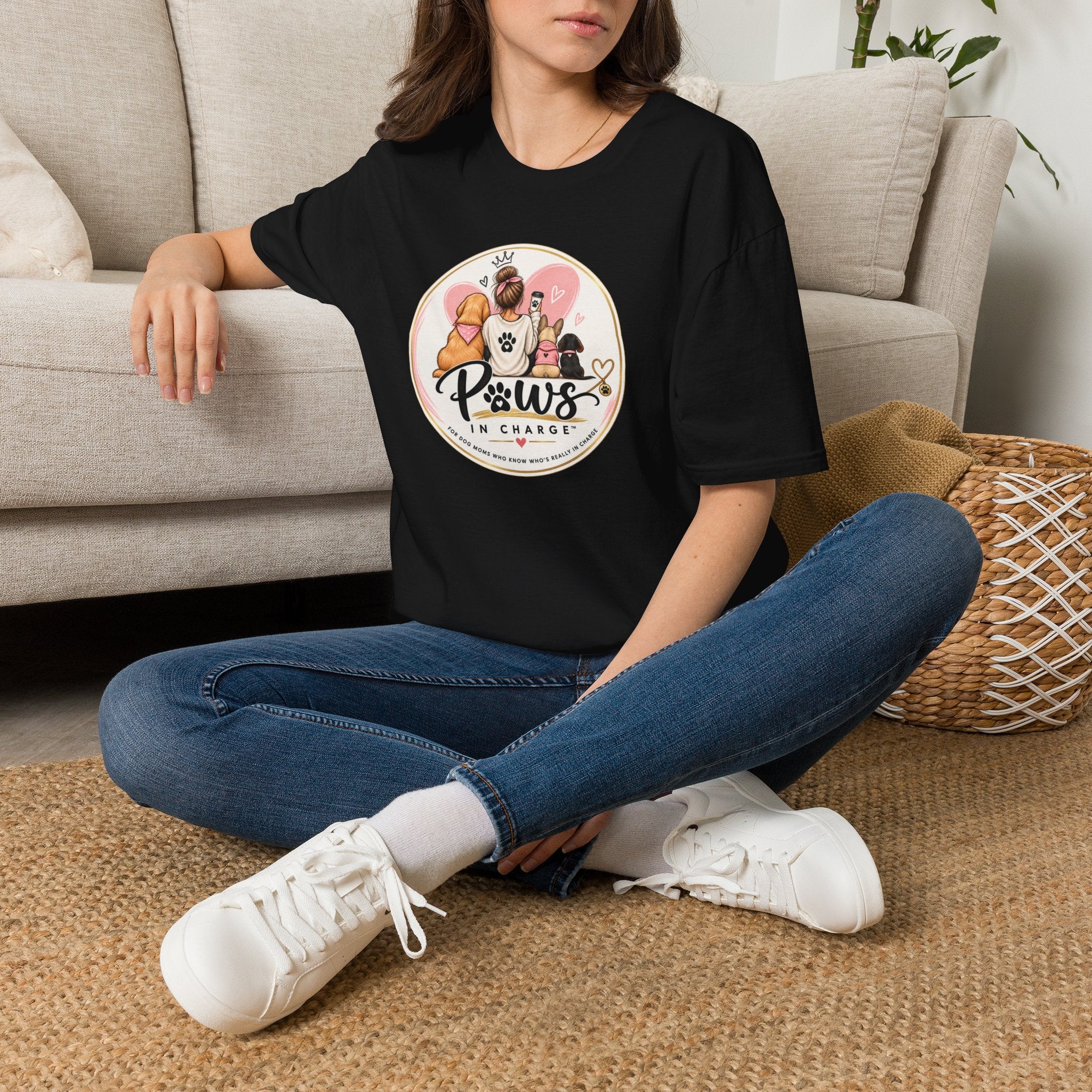 Paws In Charge T-Shirt – Dog & Cat Mom Graphic Tee