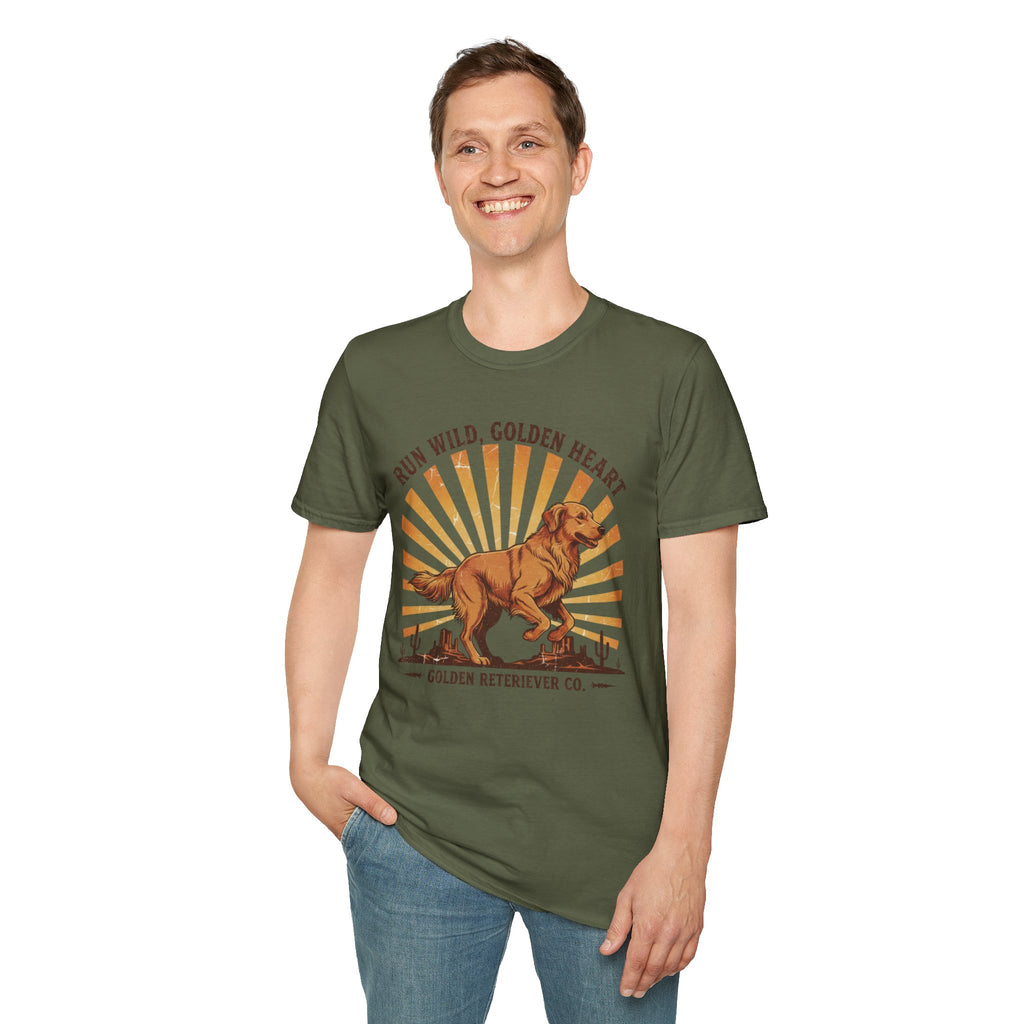 Run Wild Golden Heart T-Shirt — Golden Retriever Graphic Tee