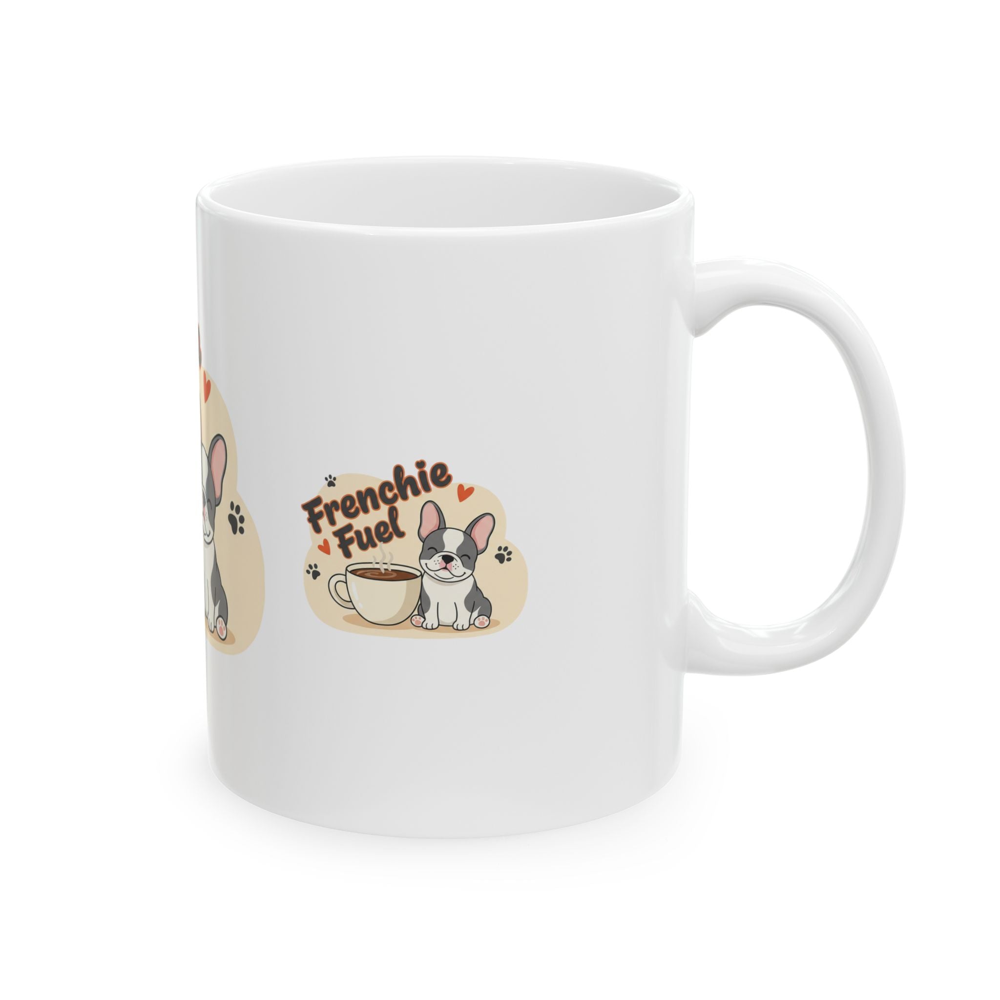 Frenchie Fuel Ceramic Mug – Cute French Bulldog Coffee Cup (11oz, 15oz)