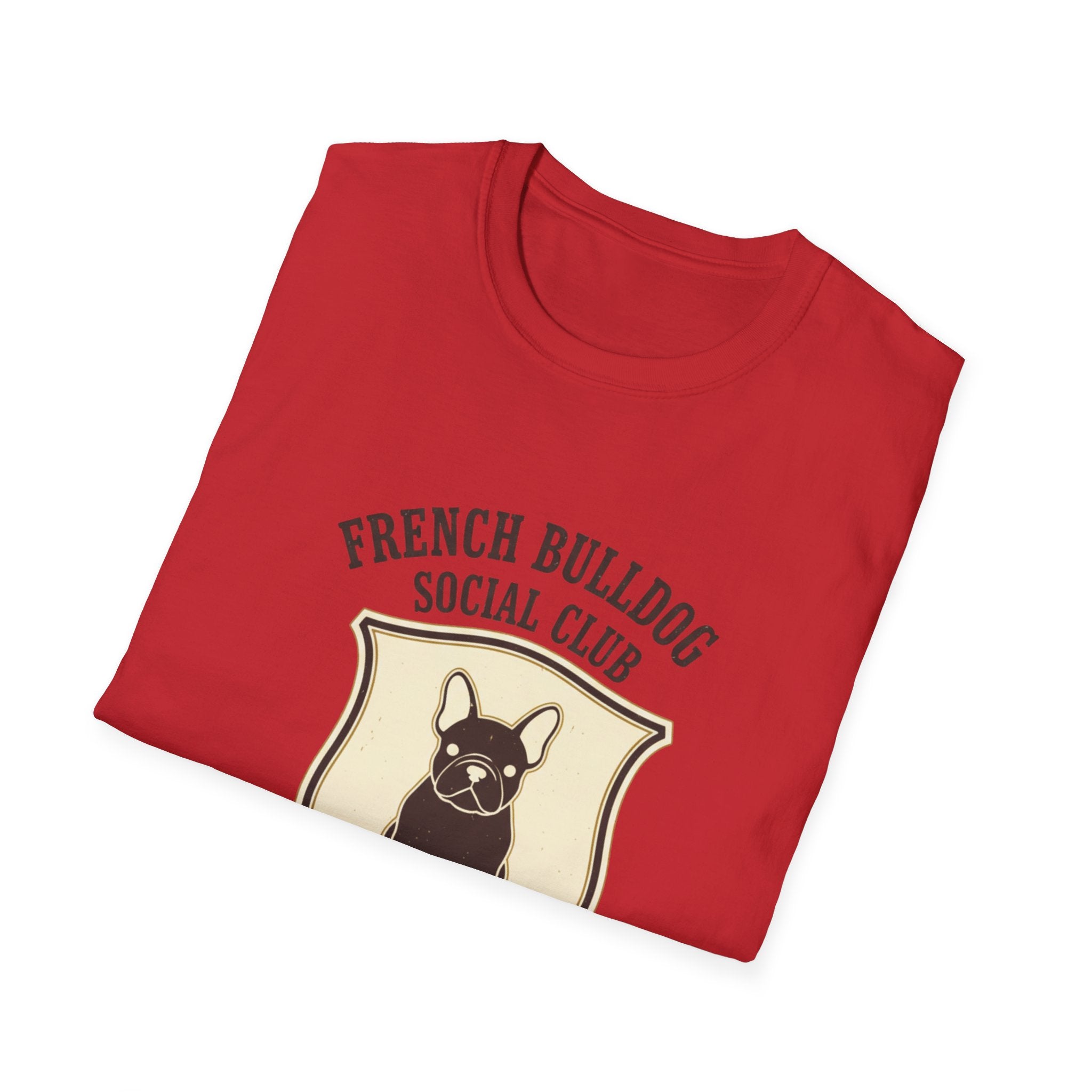 French Bulldog Social Club T-Shirt — Retro Crest Graphic Tee for Dog Lovers
