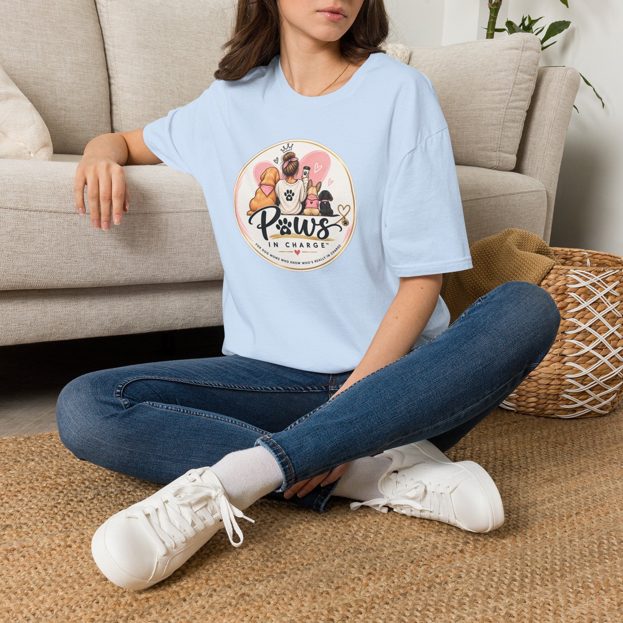Paws In Charge T-Shirt – Dog & Cat Mom Graphic Tee
