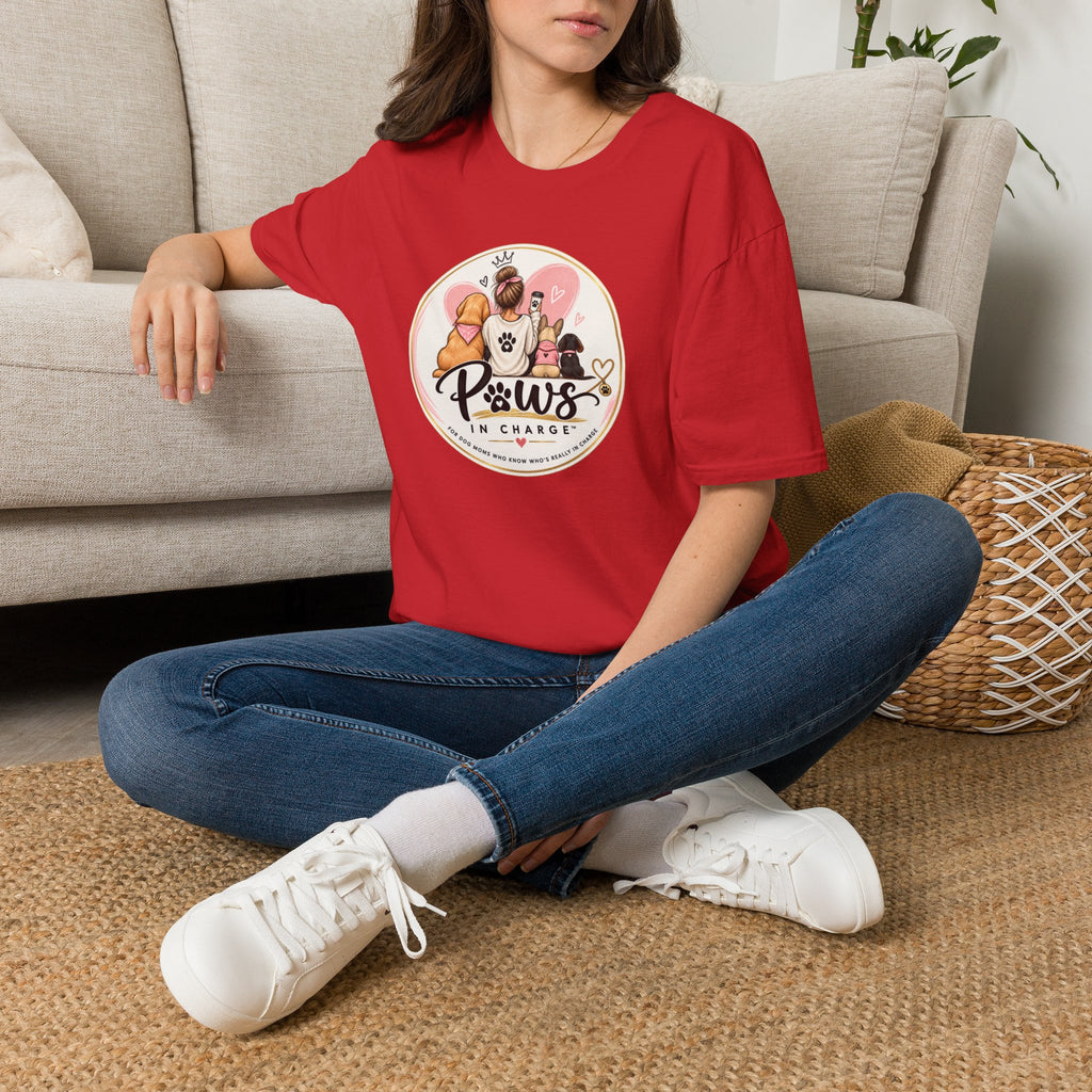 Paws In Charge T-Shirt – Dog & Cat Mom Graphic Tee
