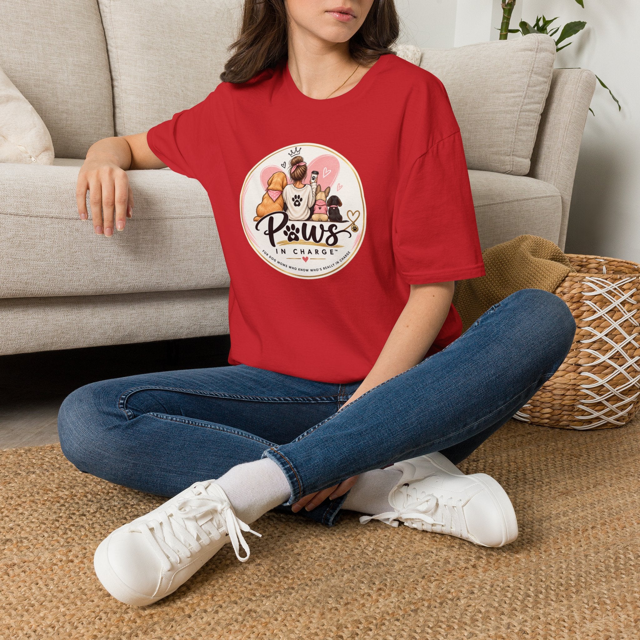 Paws In Charge T-Shirt – Dog & Cat Mom Graphic Tee