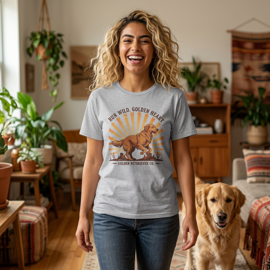Run Wild Golden Heart T-Shirt — Golden Retriever Graphic Tee