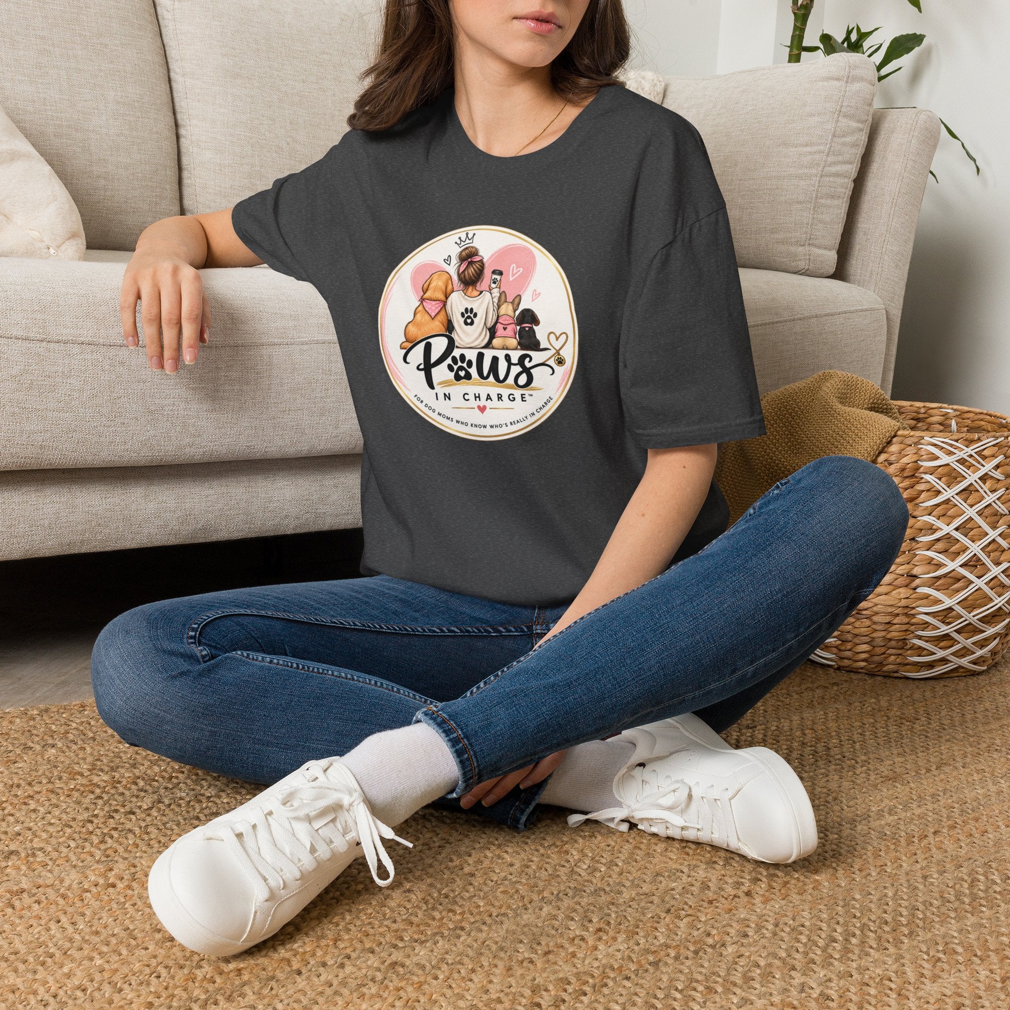 Paws In Charge T-Shirt – Dog & Cat Mom Graphic Tee