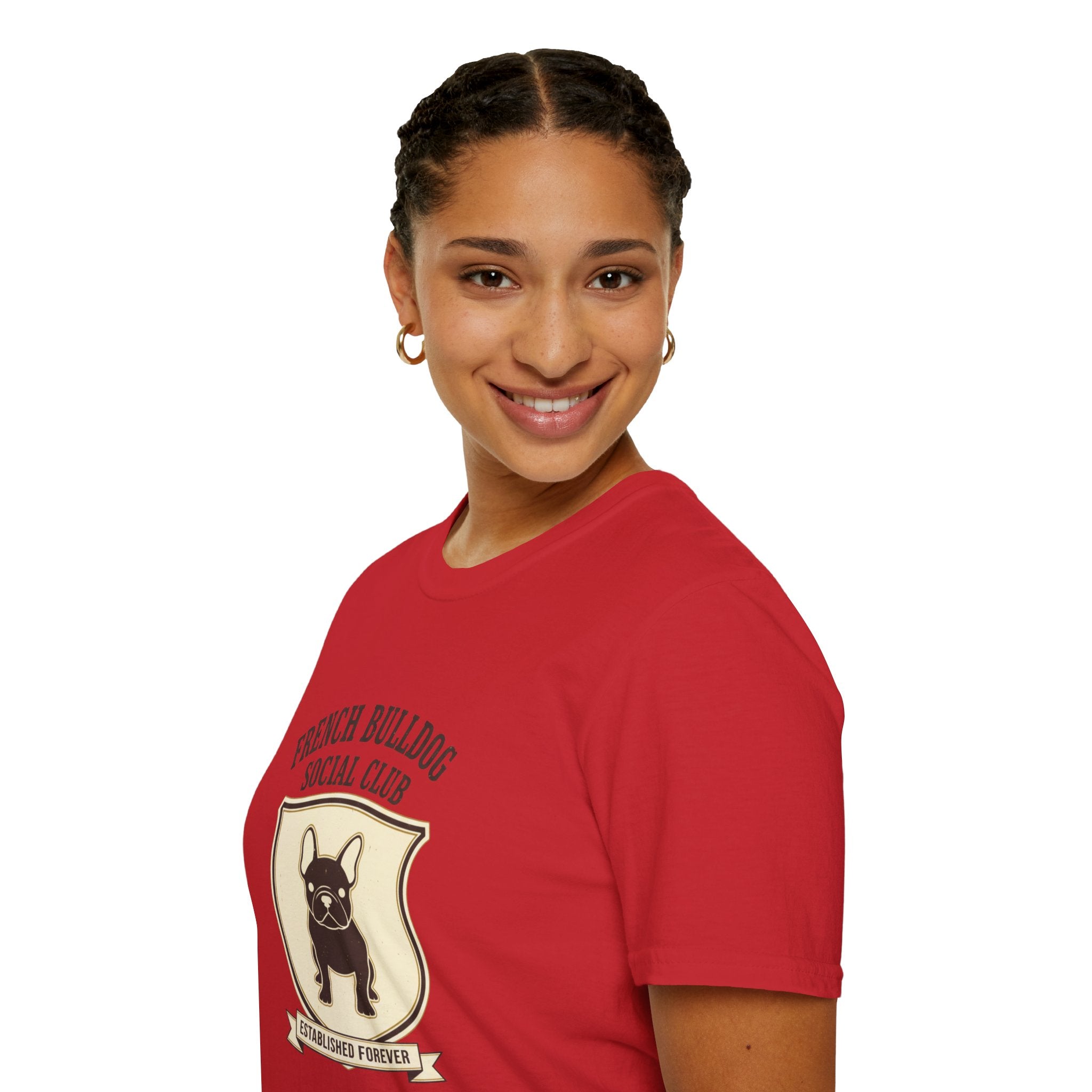 French Bulldog Social Club T-Shirt — Retro Crest Graphic Tee for Dog Lovers