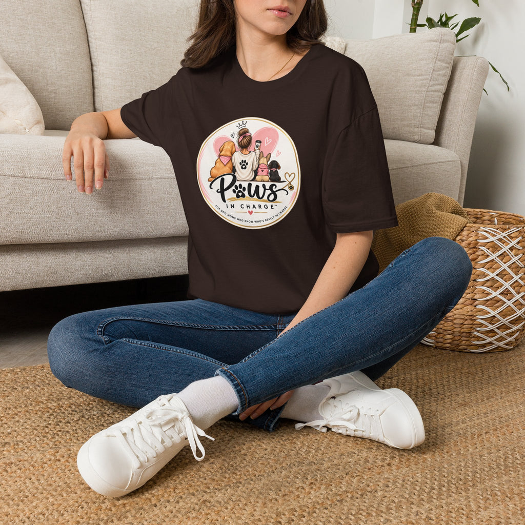 Paws In Charge T-Shirt – Dog & Cat Mom Graphic Tee