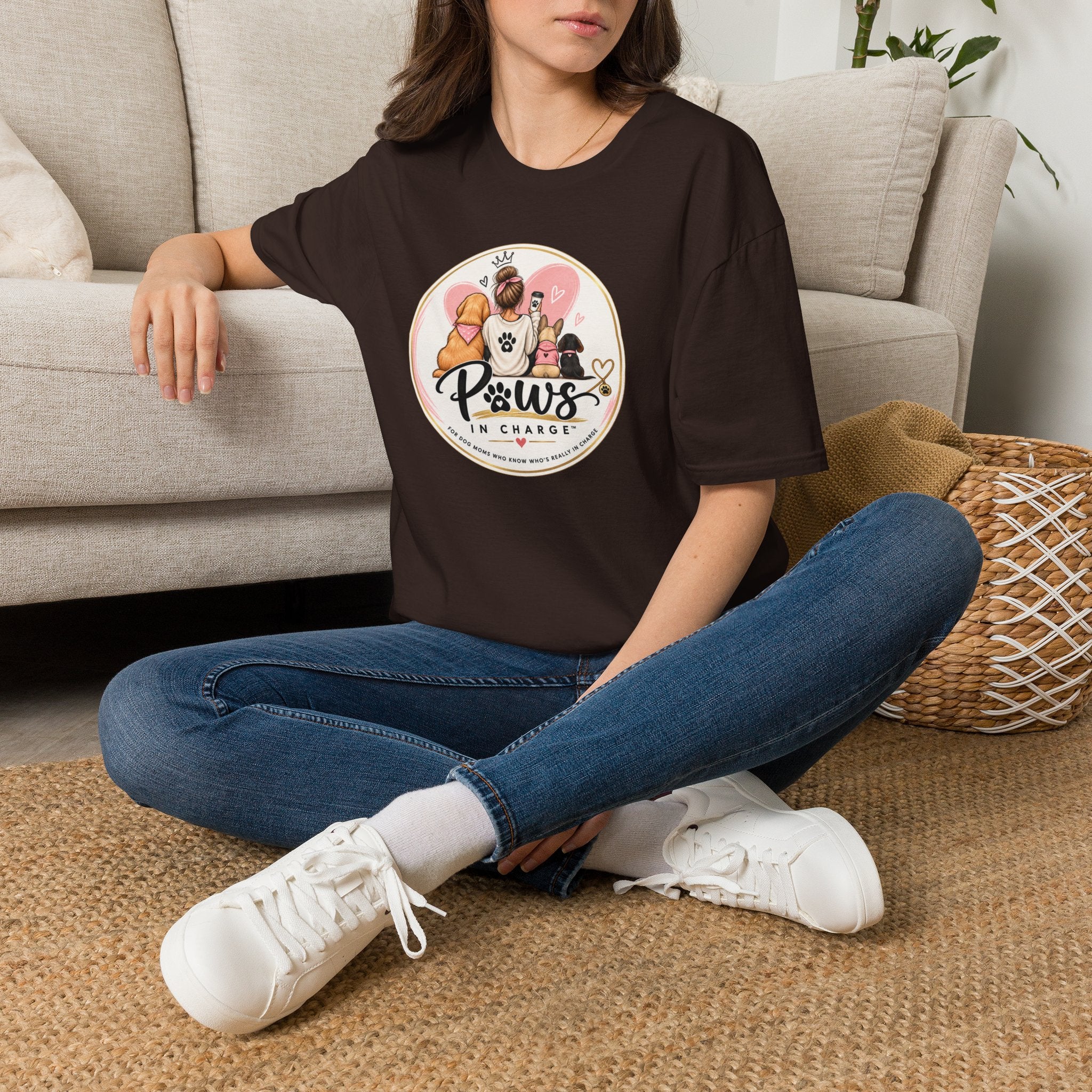 Paws In Charge T-Shirt – Dog & Cat Mom Graphic Tee