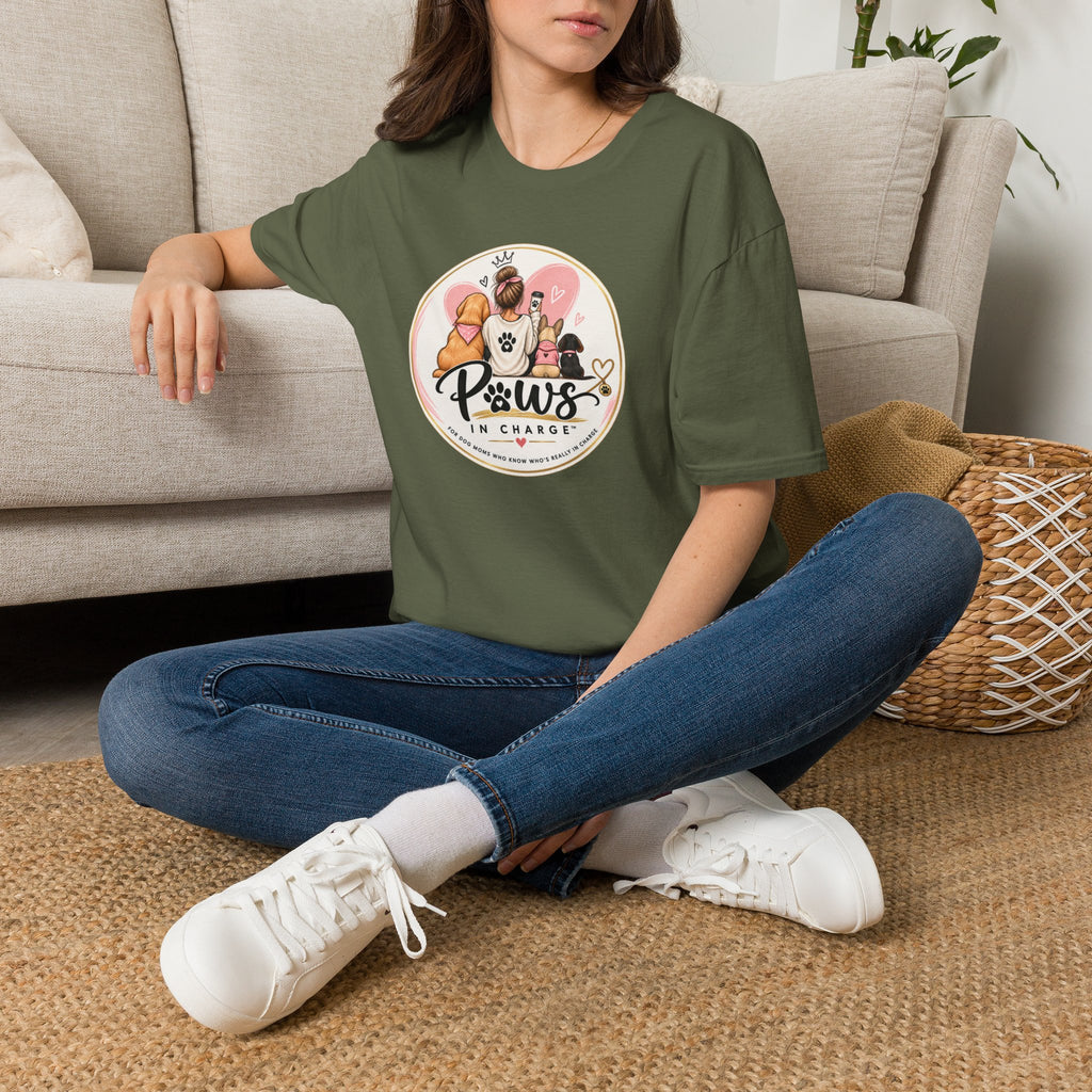 Paws In Charge T-Shirt – Dog & Cat Mom Graphic Tee