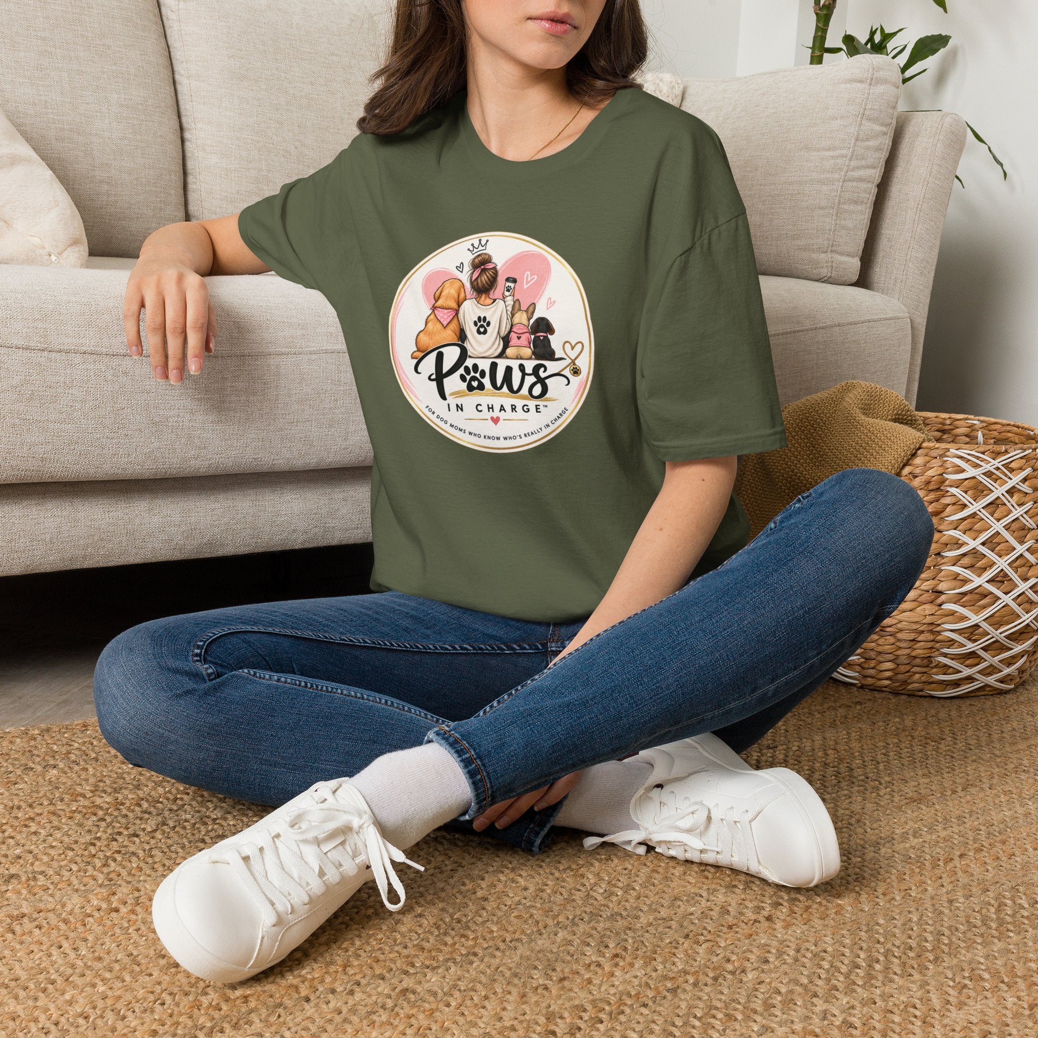 Paws In Charge T-Shirt – Dog & Cat Mom Graphic Tee
