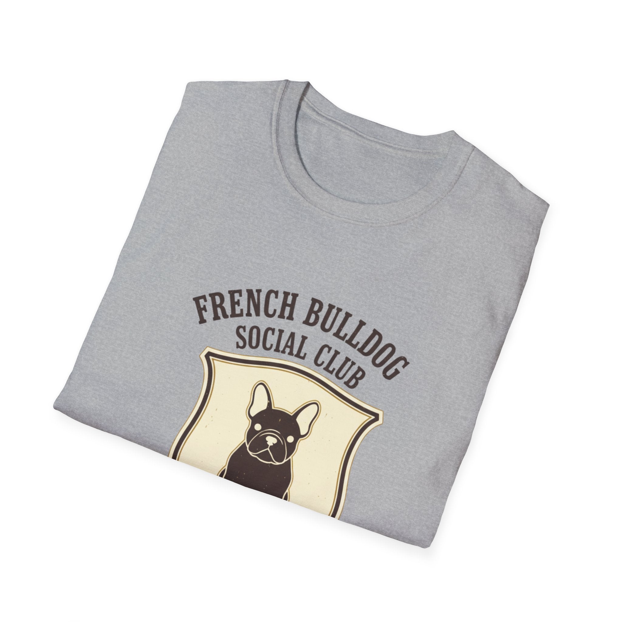 French Bulldog Social Club T-Shirt — Retro Crest Graphic Tee for Dog Lovers