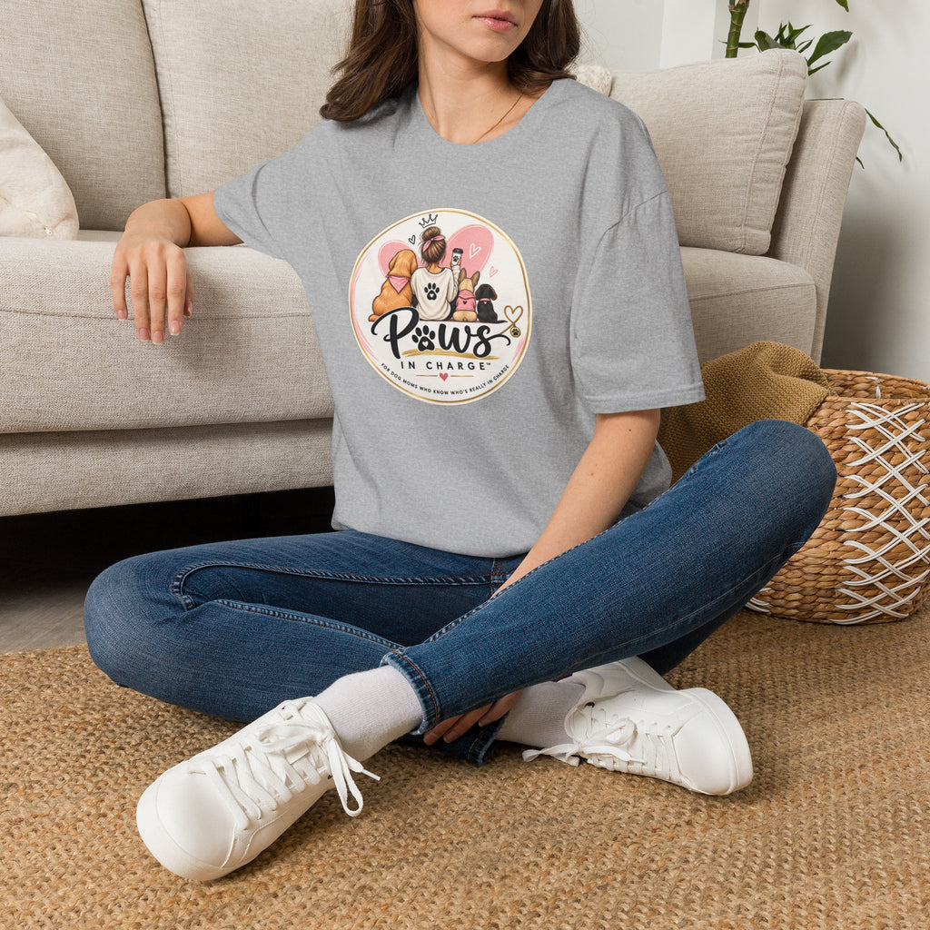 Paws In Charge T-Shirt – Dog & Cat Mom Graphic Tee
