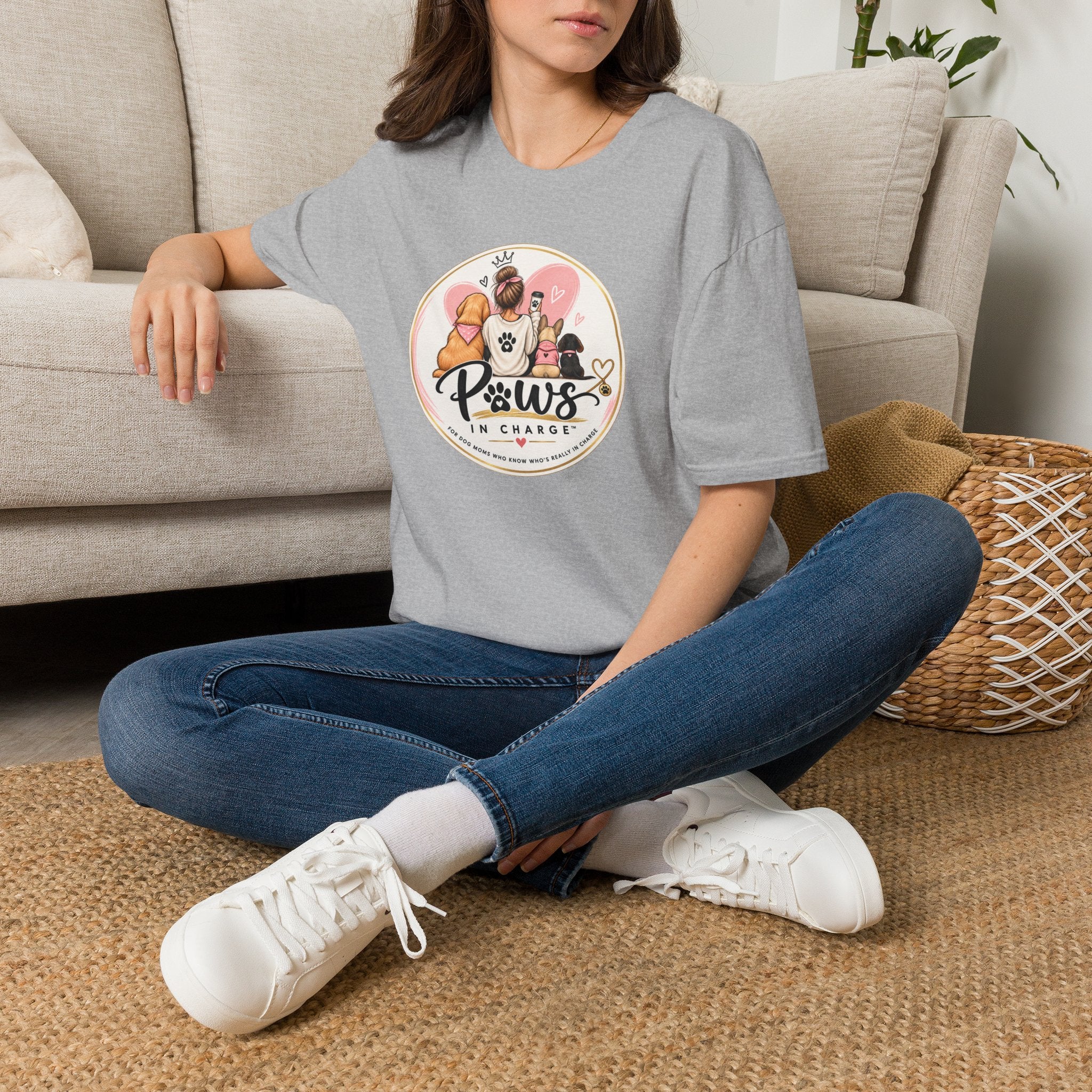 Paws In Charge T-Shirt – Dog & Cat Mom Graphic Tee