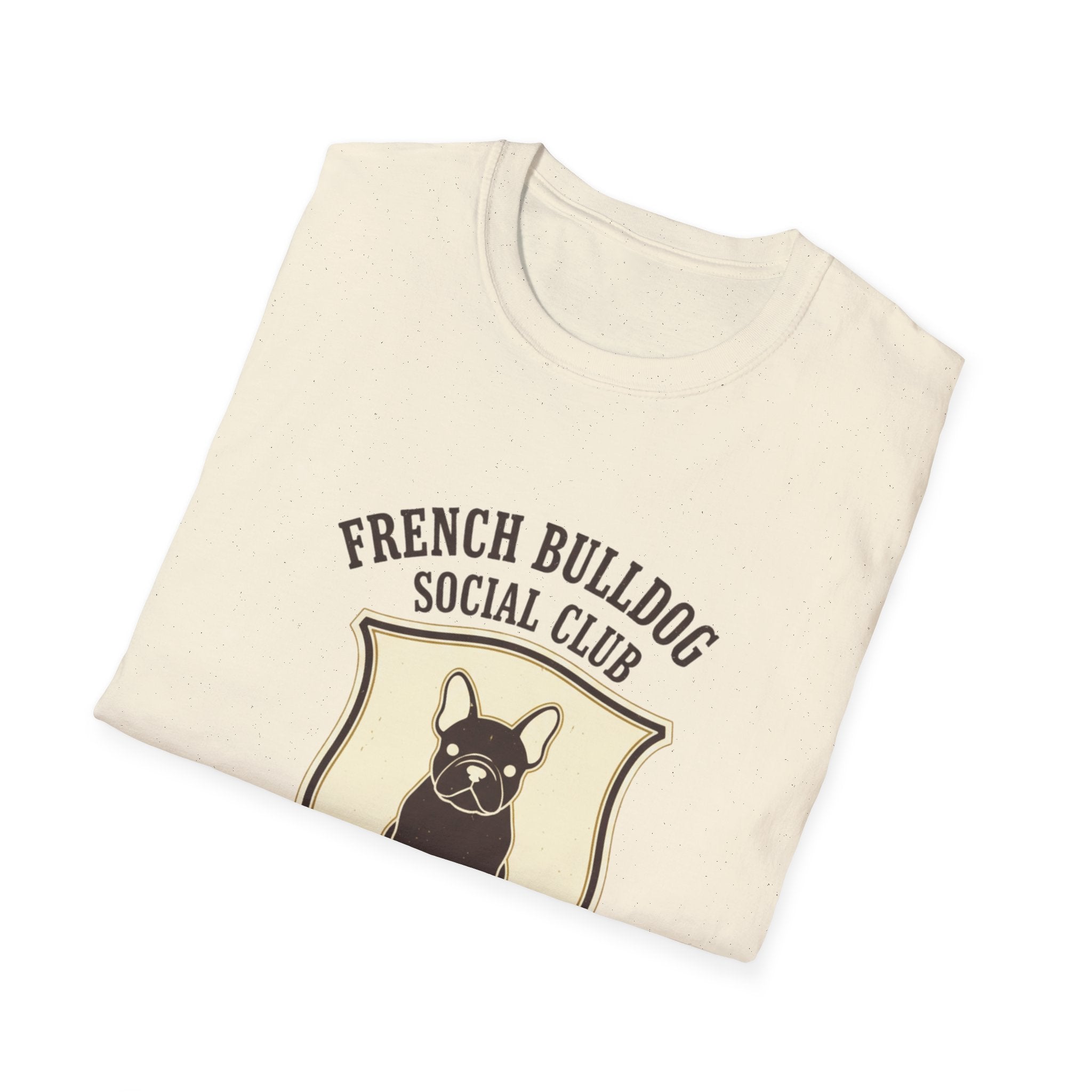 French Bulldog Social Club T-Shirt — Retro Crest Graphic Tee for Dog Lovers