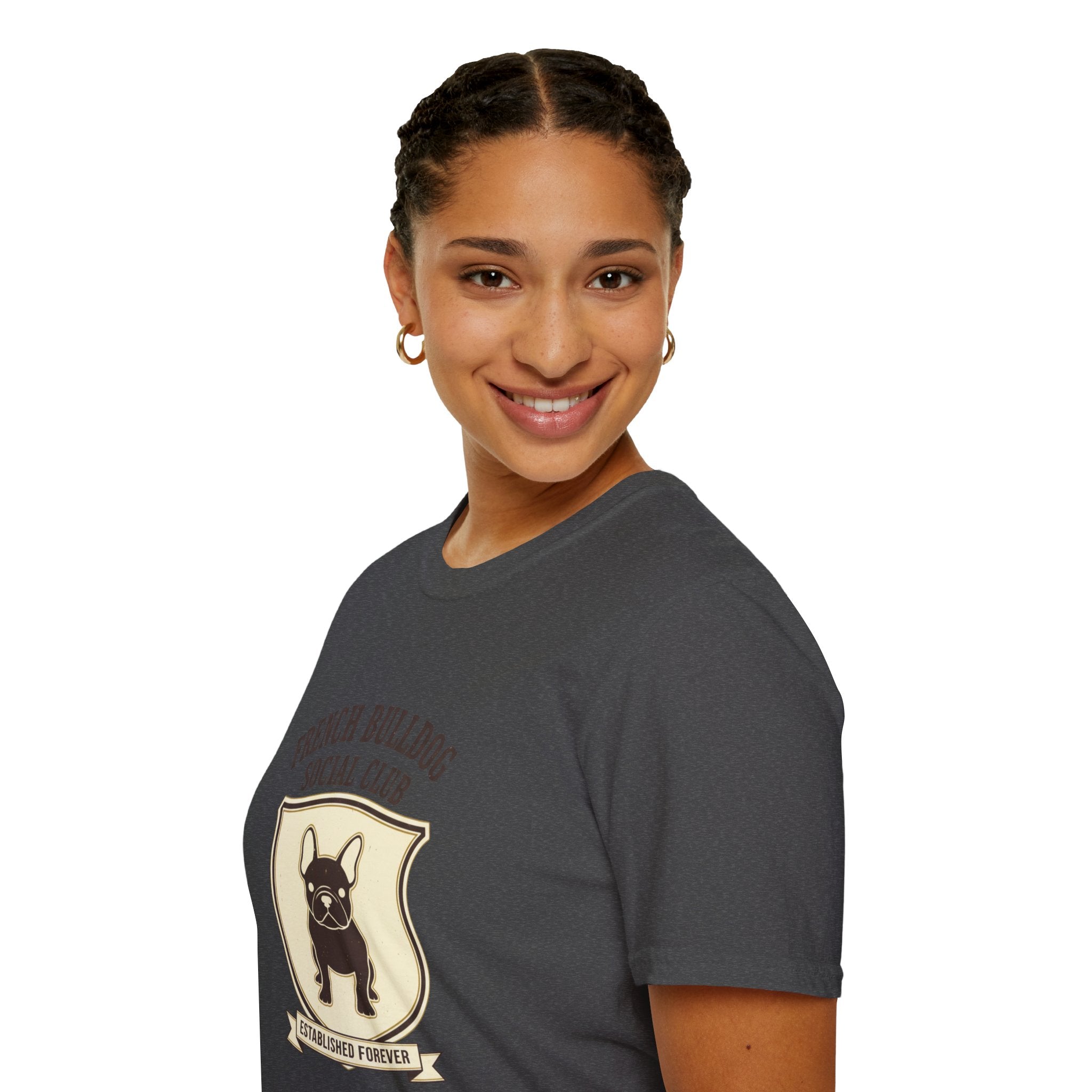French Bulldog Social Club T-Shirt — Retro Crest Graphic Tee for Dog Lovers