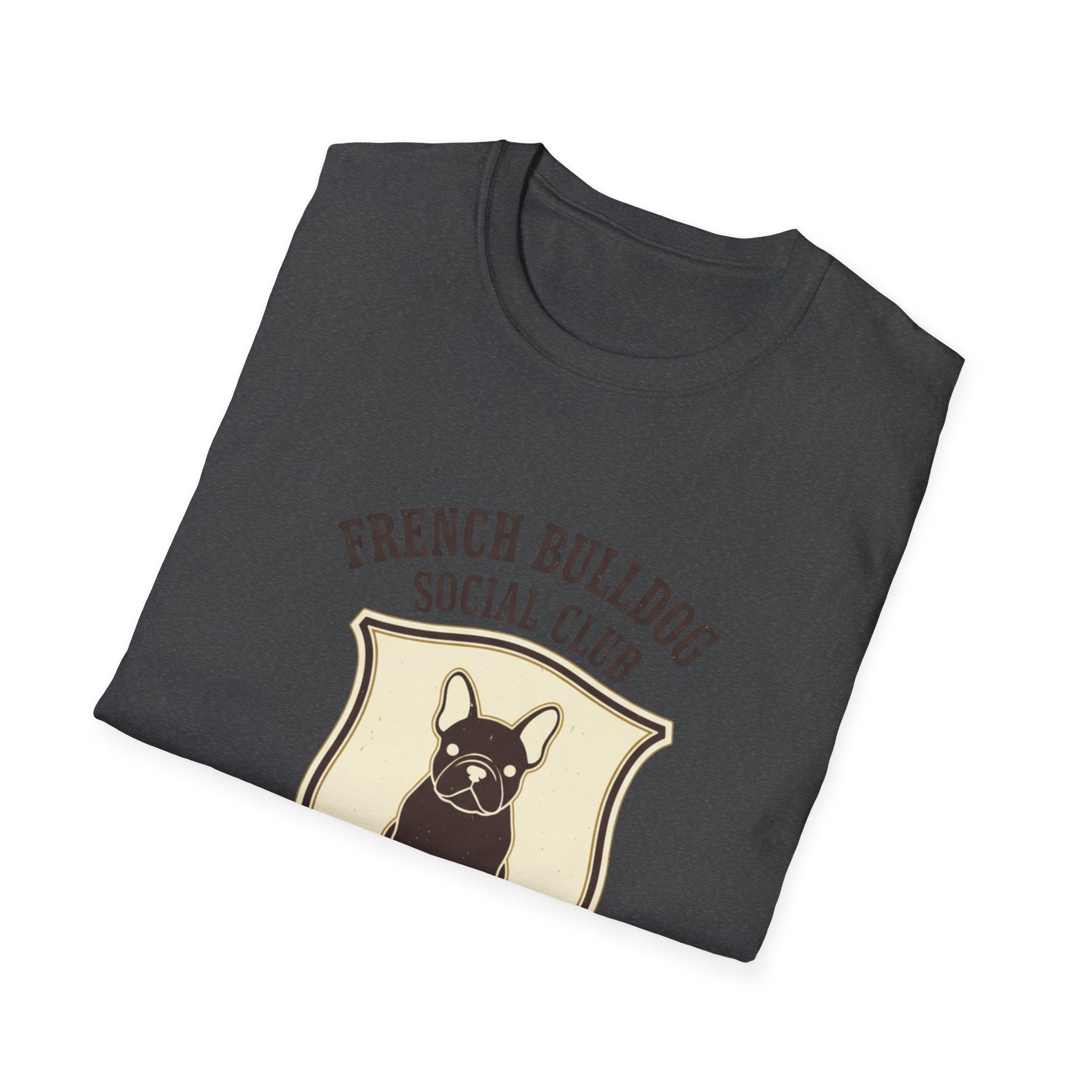 French Bulldog Social Club T-Shirt — Retro Crest Graphic Tee for Dog Lovers